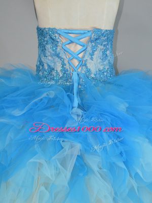 Latest Lace Up 15th Birthday Dress Multi-color for Sweet 16 and Quinceanera with Appliques and Ruffles