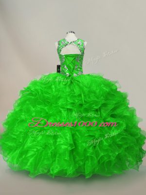 On Sale Sleeveless Ruffles and Sequins Floor Length Quince Ball Gowns