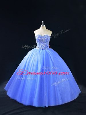Sophisticated Tulle Sleeveless Floor Length Sweet 16 Dresses and Beading