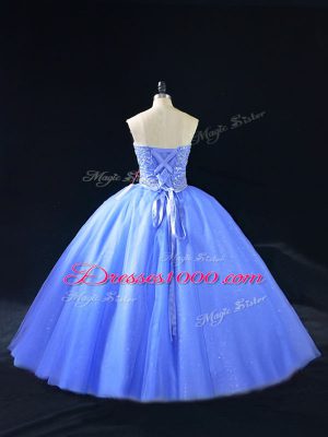 Sophisticated Tulle Sleeveless Floor Length Sweet 16 Dresses and Beading