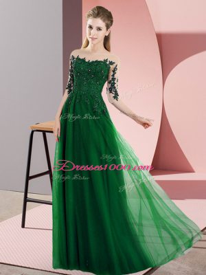 New Style Chiffon Half Sleeves Floor Length Quinceanera Court Dresses and Beading and Lace