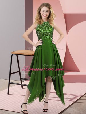 On Sale Asymmetrical Empire Sleeveless Green Celeb Inspired Gowns Zipper