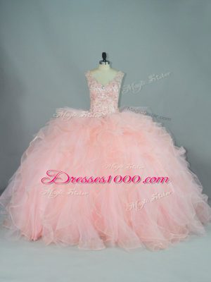 Best Sleeveless Ruffles Lace Up Quinceanera Gowns