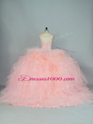 Best Sleeveless Ruffles Lace Up Quinceanera Gowns