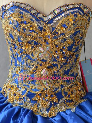 Ball Gowns Quinceanera Dress Blue Sweetheart Taffeta Sleeveless Lace Up