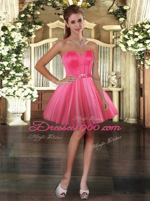 Popular Sleeveless Tulle Floor Length Lace Up Quinceanera Dresses in Coral Red with Beading