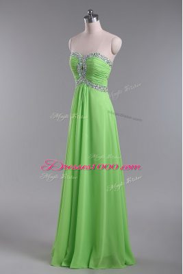 Sweetheart Zipper Beading and Ruching Prom Dress Sleeveless