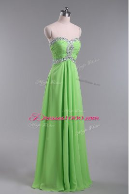 Sweetheart Zipper Beading and Ruching Prom Dress Sleeveless