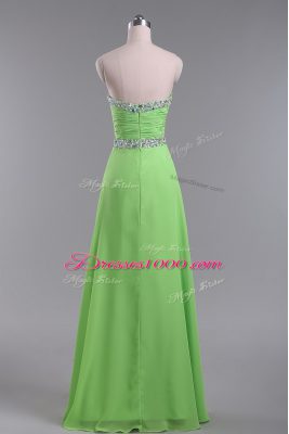 Sweetheart Zipper Beading and Ruching Prom Dress Sleeveless