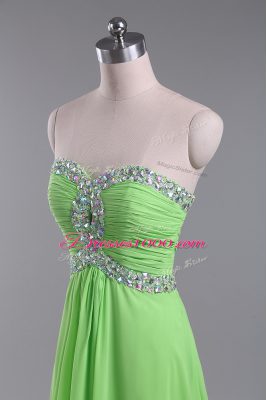 Sweetheart Zipper Beading and Ruching Prom Dress Sleeveless