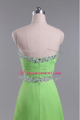 Sweetheart Zipper Beading and Ruching Prom Dress Sleeveless