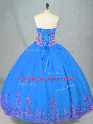 Clearance Sleeveless Beading and Embroidery Lace Up 15 Quinceanera Dress