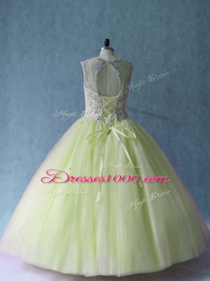 Stunning Sleeveless Beading Lace Up 15 Quinceanera Dress