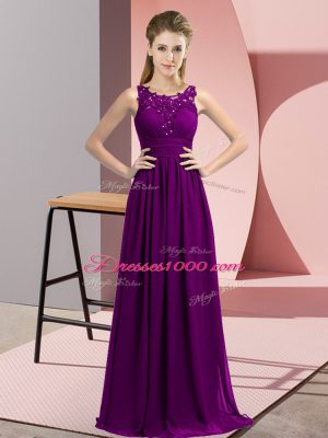 Modest Sleeveless Beading and Appliques Zipper Dama Dress for Quinceanera