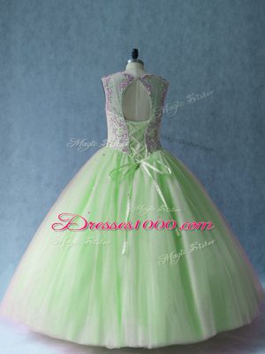 Sleeveless Asymmetrical Beading Lace Up Vestidos de Quinceanera with