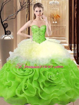 High End Floor Length Ball Gowns Sleeveless Multi-color Quinceanera Dress Lace Up