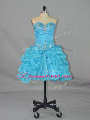 Sleeveless Lace Up Mini Length Beading and Pick Ups Homecoming Gowns