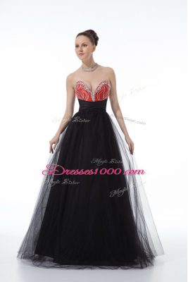 Gorgeous Sweetheart Sleeveless Tulle Evening Dress Beading Zipper