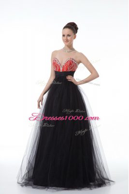 Gorgeous Sweetheart Sleeveless Tulle Evening Dress Beading Zipper