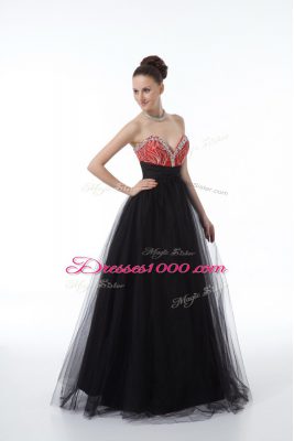 Gorgeous Sweetheart Sleeveless Tulle Evening Dress Beading Zipper