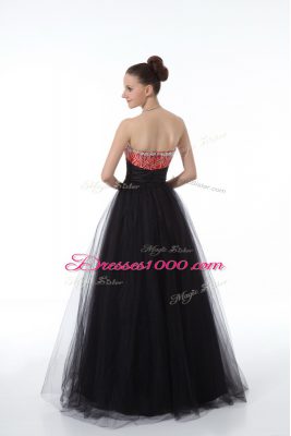 Gorgeous Sweetheart Sleeveless Tulle Evening Dress Beading Zipper