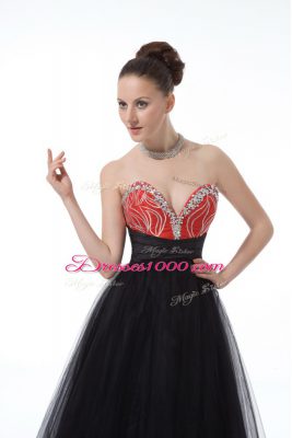 Gorgeous Sweetheart Sleeveless Tulle Evening Dress Beading Zipper