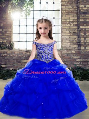 Scoop Sleeveless Organza Little Girls Pageant Dress Beading and Pick Ups Lace Up