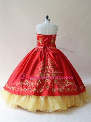 Satin Sleeveless Sweet 16 Dresses and Embroidery