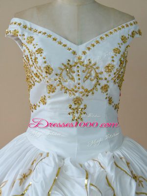 Simple White Sleeveless Taffeta Lace Up Sweet 16 Quinceanera Dress for Sweet 16 and Quinceanera