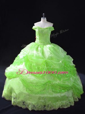 Fantastic Sleeveless Floor Length Beading and Appliques and Pick Ups Lace Up Quinceanera Gowns