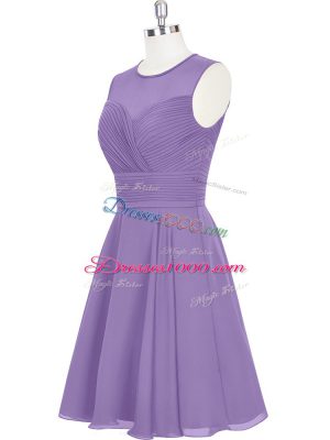 Smart Scoop Sleeveless Chiffon Prom Party Dress Ruching Zipper