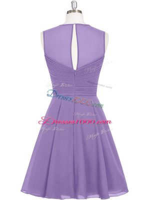 Smart Scoop Sleeveless Chiffon Prom Party Dress Ruching Zipper