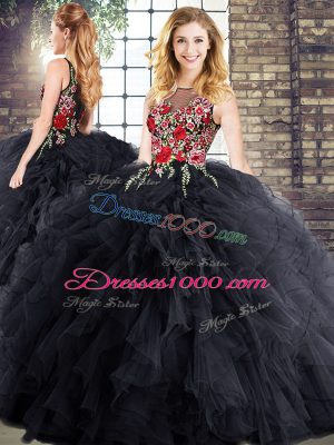 Sleeveless Embroidery and Ruffles Zipper Vestidos de Quinceanera