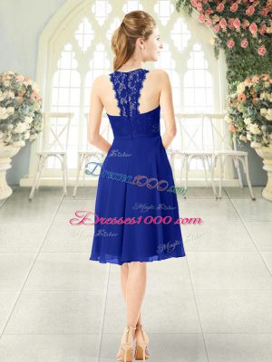 Royal Blue Prom Party Dress Prom and Party with Lace Scoop Sleeveless Zipper