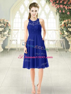 Royal Blue Prom Party Dress Prom and Party with Lace Scoop Sleeveless Zipper