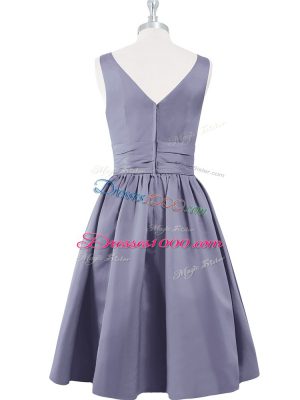 Sleeveless Zipper Knee Length Ruching Homecoming Dress