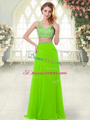 Best Selling Sleeveless Floor Length Beading Zipper Prom Party Dress with
