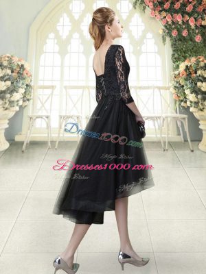 Tulle Half Sleeves High Low and Lace