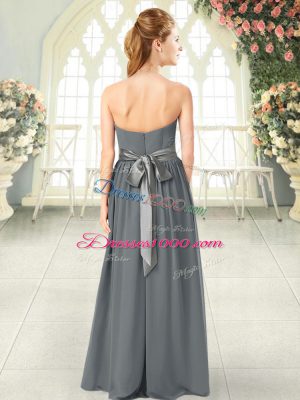 Romantic Chiffon Sleeveless Floor Length Dress for Prom and Belt