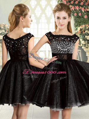 Fabulous Sleeveless Zipper Mini Length Beading Prom Dress