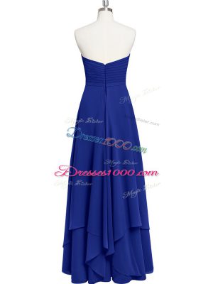 Noble Royal Blue Sweetheart Neckline Pleated Prom Dresses Sleeveless Zipper