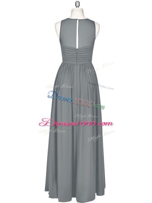 Graceful Sleeveless Ruching Zipper Prom Dress