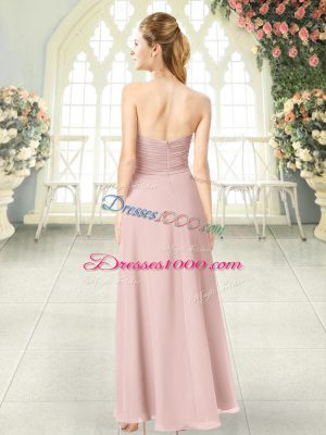 Floor Length Empire Sleeveless Pink Prom Dress Zipper