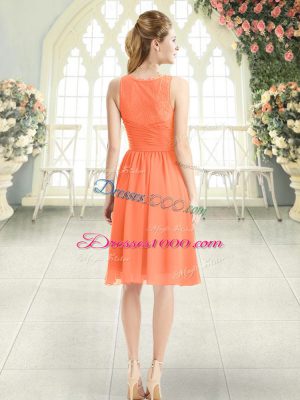 Unique V-neck Sleeveless Chiffon Homecoming Dress Lace Side Zipper