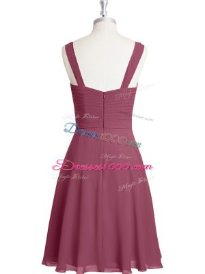 Wonderful Sleeveless Ruching and Belt Zipper Prom Dress