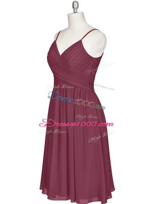 Custom Made Spaghetti Straps Sleeveless Chiffon Dress for Prom Pleated Zipper