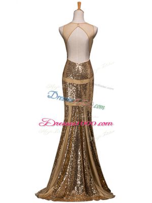 Amazing Brown V-neck Neckline Ruching Formal Dresses Sleeveless Backless