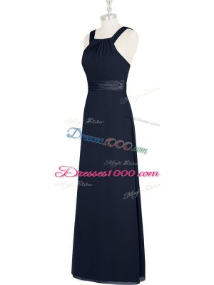 Latest Black Straps Neckline Belt Sleeveless Zipper