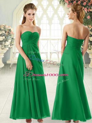 Popular Green Sleeveless Chiffon Zipper Prom Dresses for Prom and Party