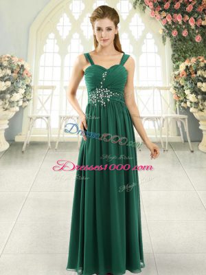 Sleeveless Lace Up Beading and Ruching Prom Evening Gown